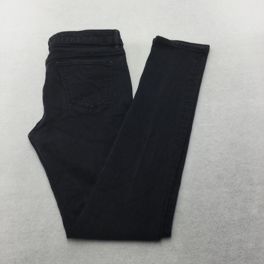 Uniqlo Skinny Jeans Mens 28x33 Black Charcoal Wash Slim Taper Denim Zip Fly